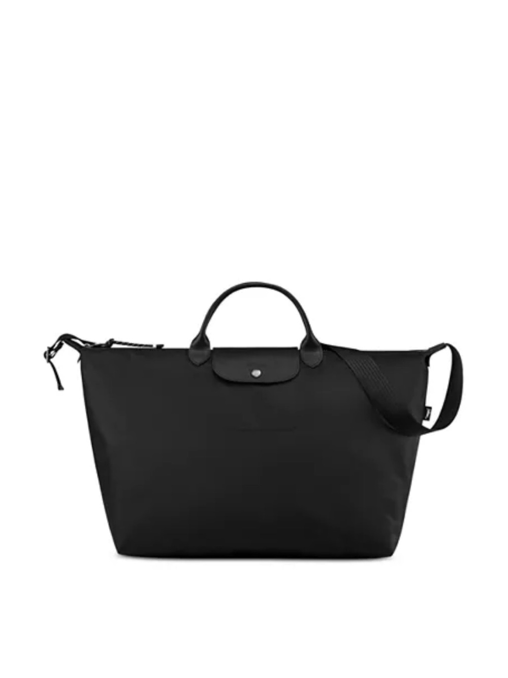 Black Nylon Tote Bag with Strap - Women